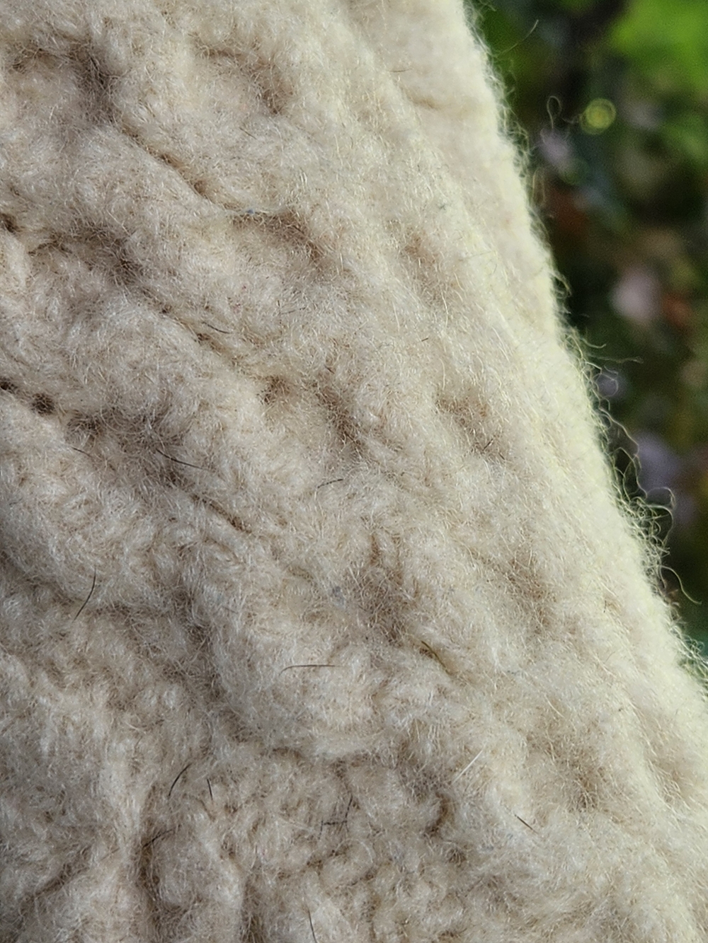 Vintage Handmade Heavy 100% Sheep Wool Cardigan Sweater Jacket Flawless Cream - Picture 9 of 10